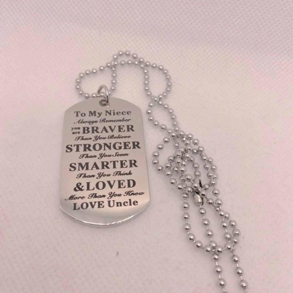 to My Niece, “Always Remember” Dog Tag Necklace